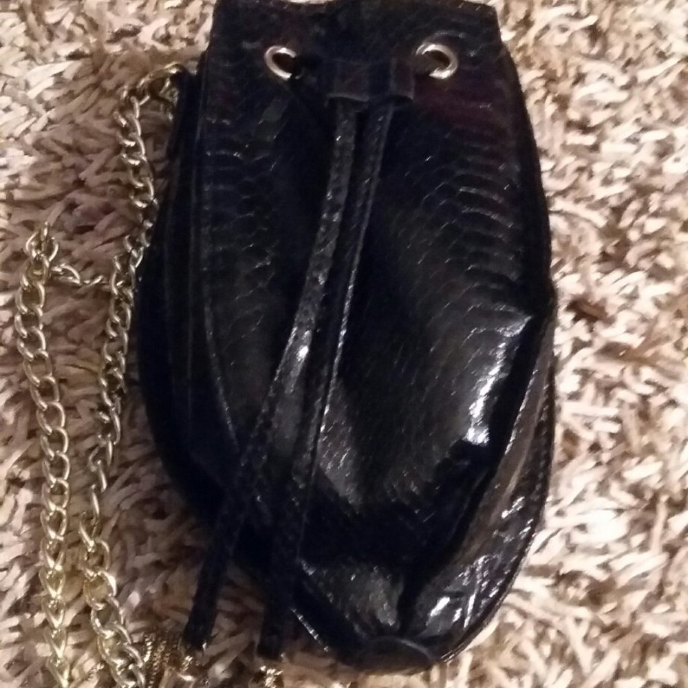 Cache' Black Small Drawstring Crossbody Purse - image 4